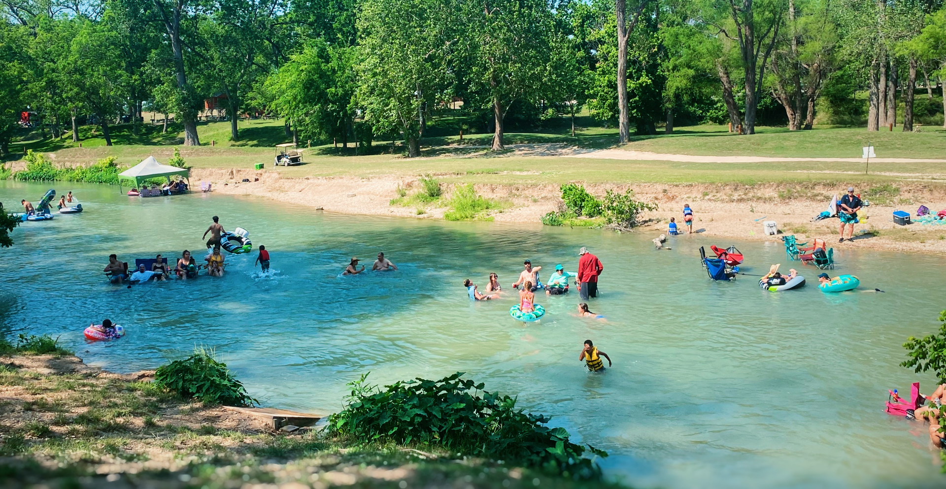 Crystal clear San Marcos River perfect for family friendly tubing