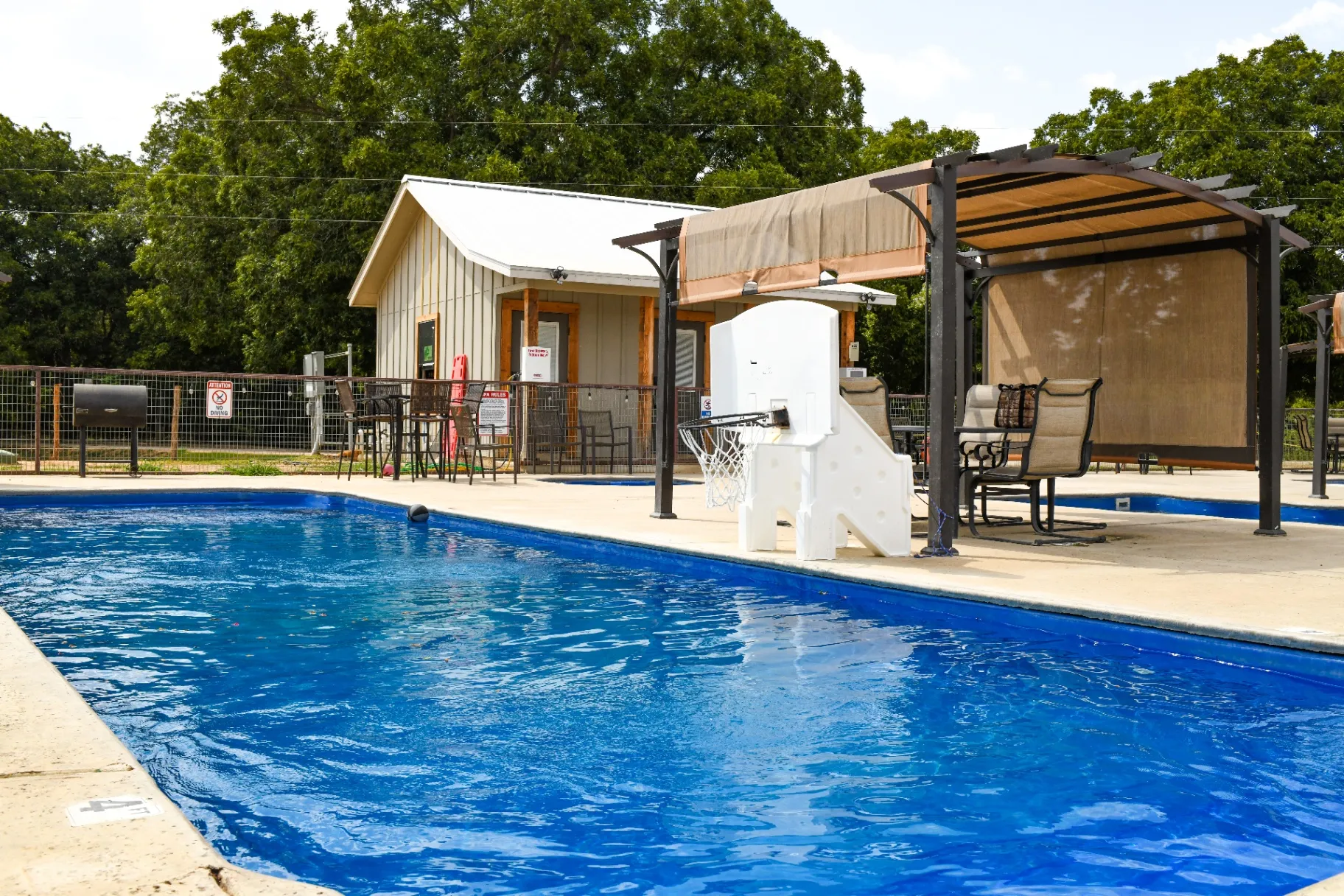 Pool and hot tub area