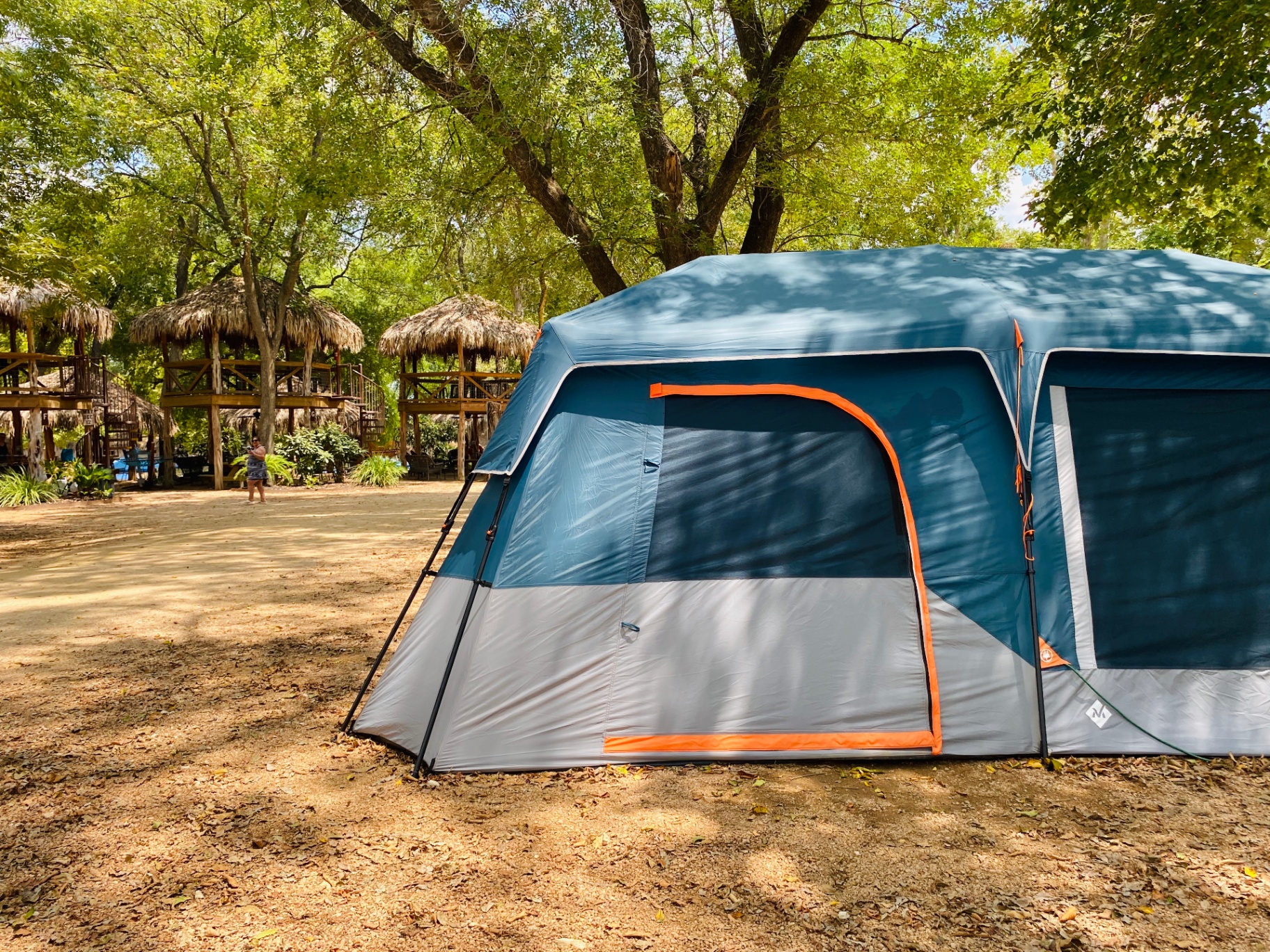 Tent camping setup at Son's River Ranch