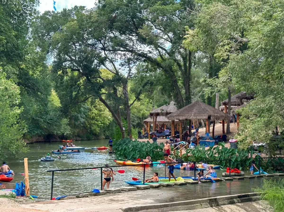Spring-fed creek kayaking near San Antonio TX
